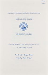 Commencement Program, 1974
