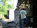 Waite Potter House 230: Chimney and Firebox Restoration, North Wall Pointed