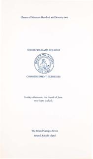Commencement Program, 1972