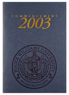 Commencement Program, 2003